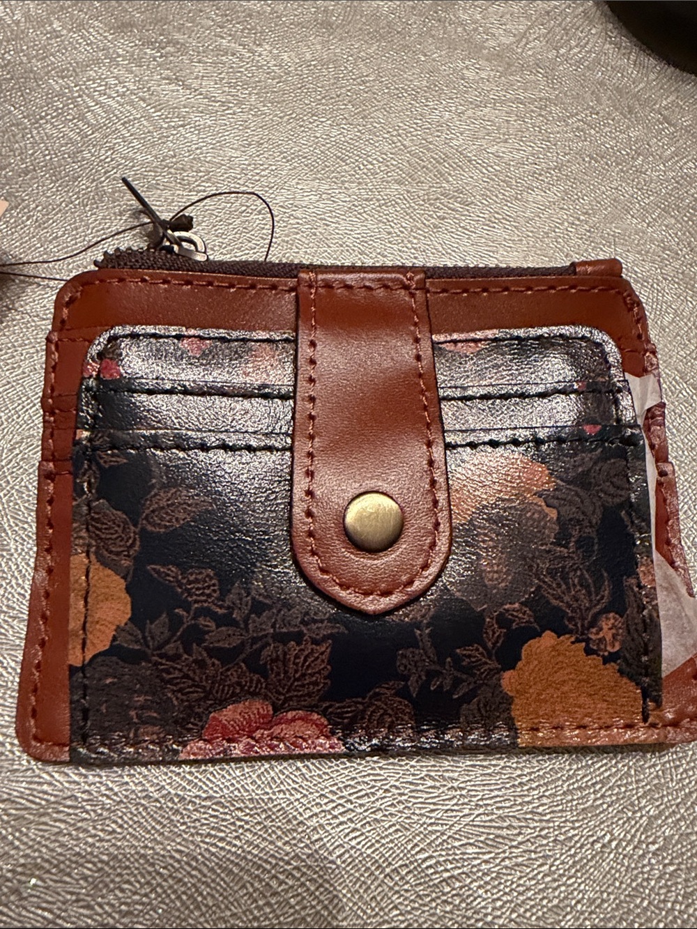 NEW Patricia Nash Floral Card Holder Wallet Smooth Leather.  4" x 3.5" $59.00